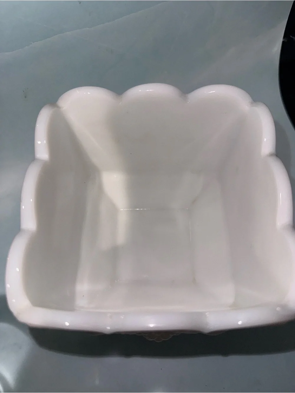 White Grape Relief Milk Glass Planter - Elegant Home Accent-    6”x6 1/2”
